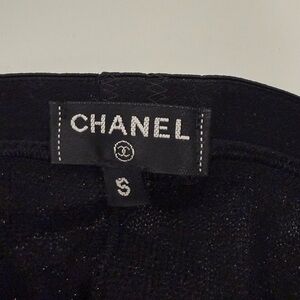 CHANEL Textured Black Fabric with Logo